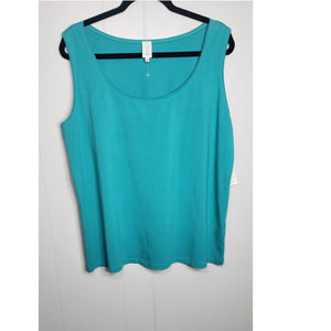 NWT Jones New York Women Aqua Sky Sleeveless Tank Size 2x